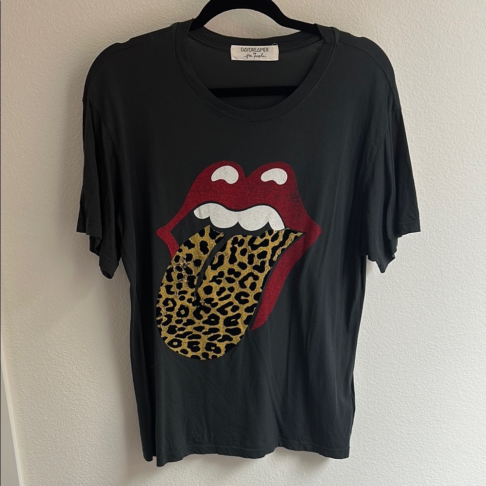 Daydreamer by free people Black Tee with Red and Gold Graphic